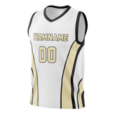 Custom Unisex White & Cream Pattern Basketball Jersey BS0000270205