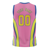 Custom Unisex Light Pink & Yellow Pattern Basketball Jersey BS0000272612