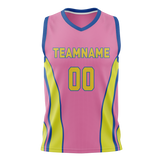 Custom Unisex Light Pink & Yellow Pattern Basketball Jersey BS0000272612