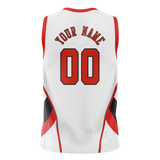 Custom Unisex White & Red Pattern Basketball Jersey BS0000280209