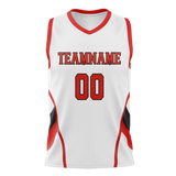 Custom Unisex White & Red Pattern Basketball Jersey BS0000280209