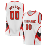 Custom Unisex White & Red Pattern Basketball Jersey BS0000280209