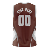 Custom Unisex Brown & White Pattern Basketball Jersey BS0000280702