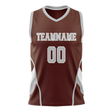 Custom Unisex Brown & White Pattern Basketball Jersey BS0000280702