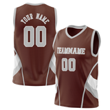 Custom Unisex Brown & White Pattern Basketball Jersey BS0000280702