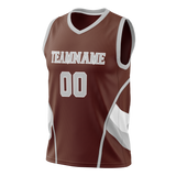 Custom Unisex Brown & White Pattern Basketball Jersey BS0000280702