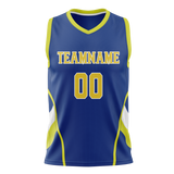 Custom Unisex Blue & Yellow Pattern Basketball Jersey BS0000282012