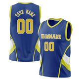 Custom Unisex Blue & Yellow Pattern Basketball Jersey