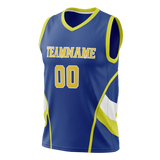 Custom Unisex Blue & Yellow Pattern Basketball Jersey BS0000282012