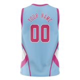 Custom Unisex Light Blue & Pink Pattern Basketball Jersey BS0000282125