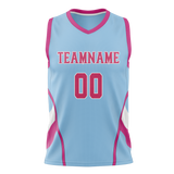 Custom Unisex Light Blue & Pink Pattern Basketball Jersey BS0000282125