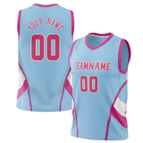 Custom Unisex Light Blue & Pink Pattern Basketball Jersey BS0000282125