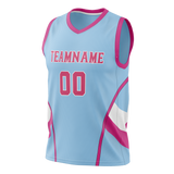 Custom Unisex Light Blue & Pink Pattern Basketball Jersey BS0000282125