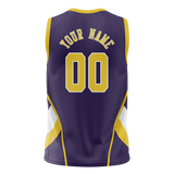 Custom Unisex Dark Purple & Yellow Pattern Basketball Jersey BS0000282212