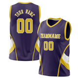 Custom Unisex Dark Purple & Yellow Pattern Basketball Jersey BS0000282212