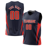 Custom Unisex Black & Red Pattern Basketball Jersey BS0000290109