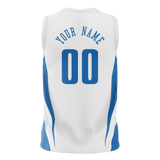 Custom Unisex White & Blue Pattern Basketball Jersey BS0000290220