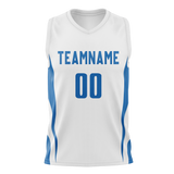 Custom Unisex White & Blue Pattern Basketball Jersey BS0000290220