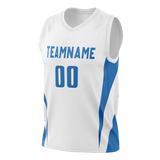 Custom Unisex White & Blue Pattern Basketball Jersey BS0000290220