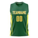 Custom Unisex Kelly Green & Yellow Pattern Basketball Jersey BS0000291512