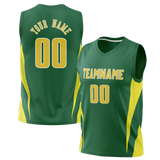 Custom Unisex Kelly Green & Yellow Pattern Basketball Jersey