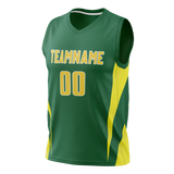 Custom Unisex Kelly Green & Yellow Pattern Basketball Jersey BS0000291512