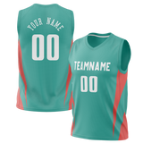 Custom Unisex Teal & Orange Pattern Basketball Jersey