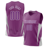 Custom Unisex Light Purple & Gray Pattern Basketball Jersey BS0000292403