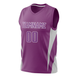 Custom Unisex Light Purple & Gray Pattern Basketball Jersey BS0000292403