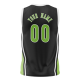 Custom Unisex Black & Green Pattern Basketball Jersey BS0000300114