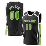 Custom Unisex Black & Green Pattern Basketball Jersey BS0000300114