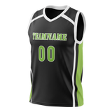 Custom Unisex Black & Green Pattern Basketball Jersey BS0000300114