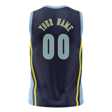 Custom Unisex Black & Light Blue Pattern Basketball Jersey BS0000300121