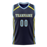 Custom Unisex Black & Light Blue Pattern Basketball Jersey BS0000300121