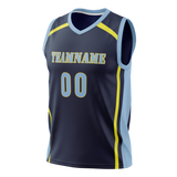 Custom Unisex Black & Light Blue Pattern Basketball Jersey BS0000300121