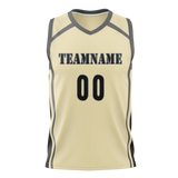 Custom Unisex Cream & Black Pattern Basketball Jersey BS0000300501