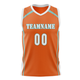 Custom Unisex Light Orange & White Pattern Basketball Jersey BS0000301102