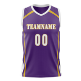 Custom Unisex Purple & White Pattern Basketball Jersey BS0000302302