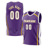 Custom Unisex Purple & White Pattern Basketball Jersey