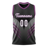 Custom Unisex Black & Gray Pattern Basketball Jersey BS0000310103