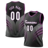 Custom Unisex Black & Gray Pattern Basketball Jersey