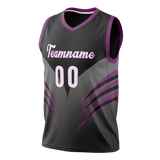 Custom Unisex Black & Gray Pattern Basketball Jersey BS0000310103