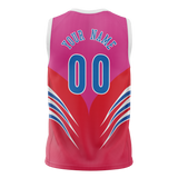 Custom Unisex Red & Pink Pattern Basketball Jersey BS0000310925