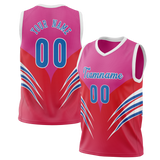 Custom Unisex Red & Pink Pattern Basketball Jersey BS0000310925