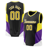 Custom Unisex Black & Yellow Pattern Basketball Jersey