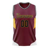 Custom Unisex Maroon & Brown Pattern Basketball Jersey BS0000320807