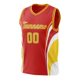 Custom Unisex Red & Light Orange Pattern Basketball Jersey BS0000320911