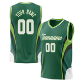 Custom Unisex Kelly Green & Green Pattern Basketball Jersey