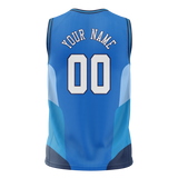 Custom Unisex Royal Blue & Light Blue Pattern Basketball Jersey BS0000321921