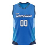 Custom Unisex Royal Blue & Light Blue Pattern Basketball Jersey BS0000321921